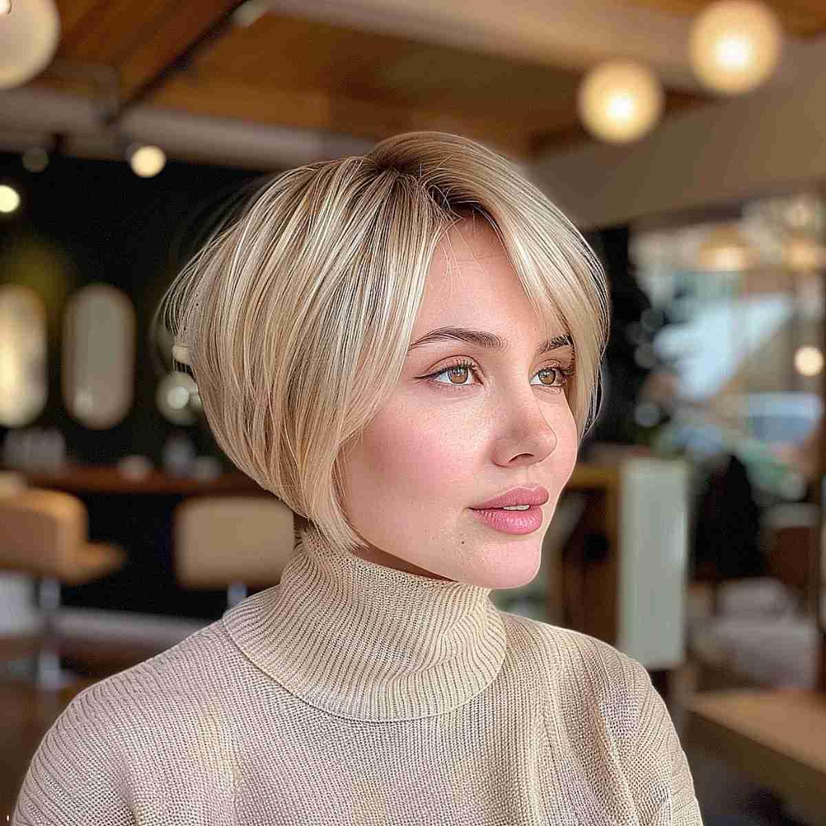 blonde pixie bob haircut