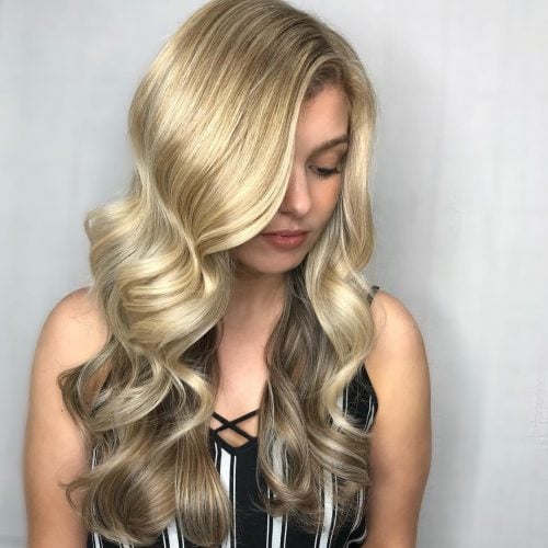 Bright and warm honey blonde hair