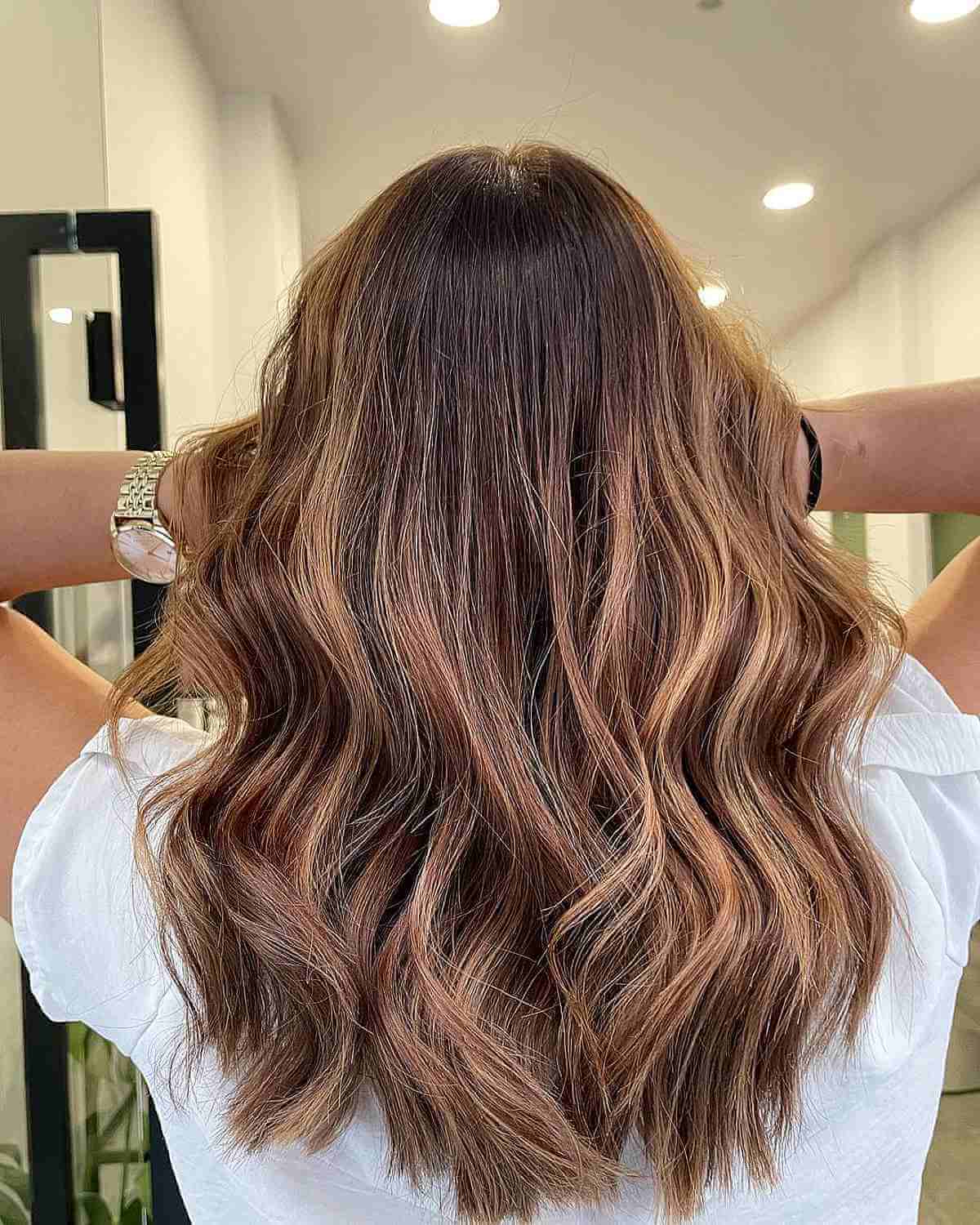 Bright Autumn Balayage on Light Brown Hair