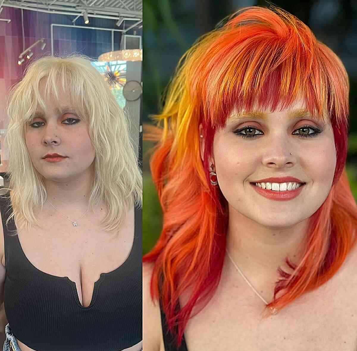 Bright Orange Disconnected Mullet