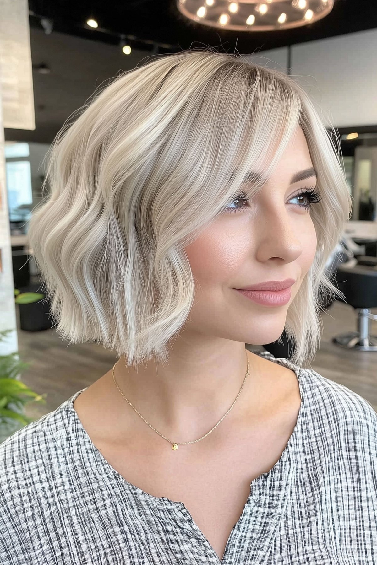 bright platinum blonde highlights