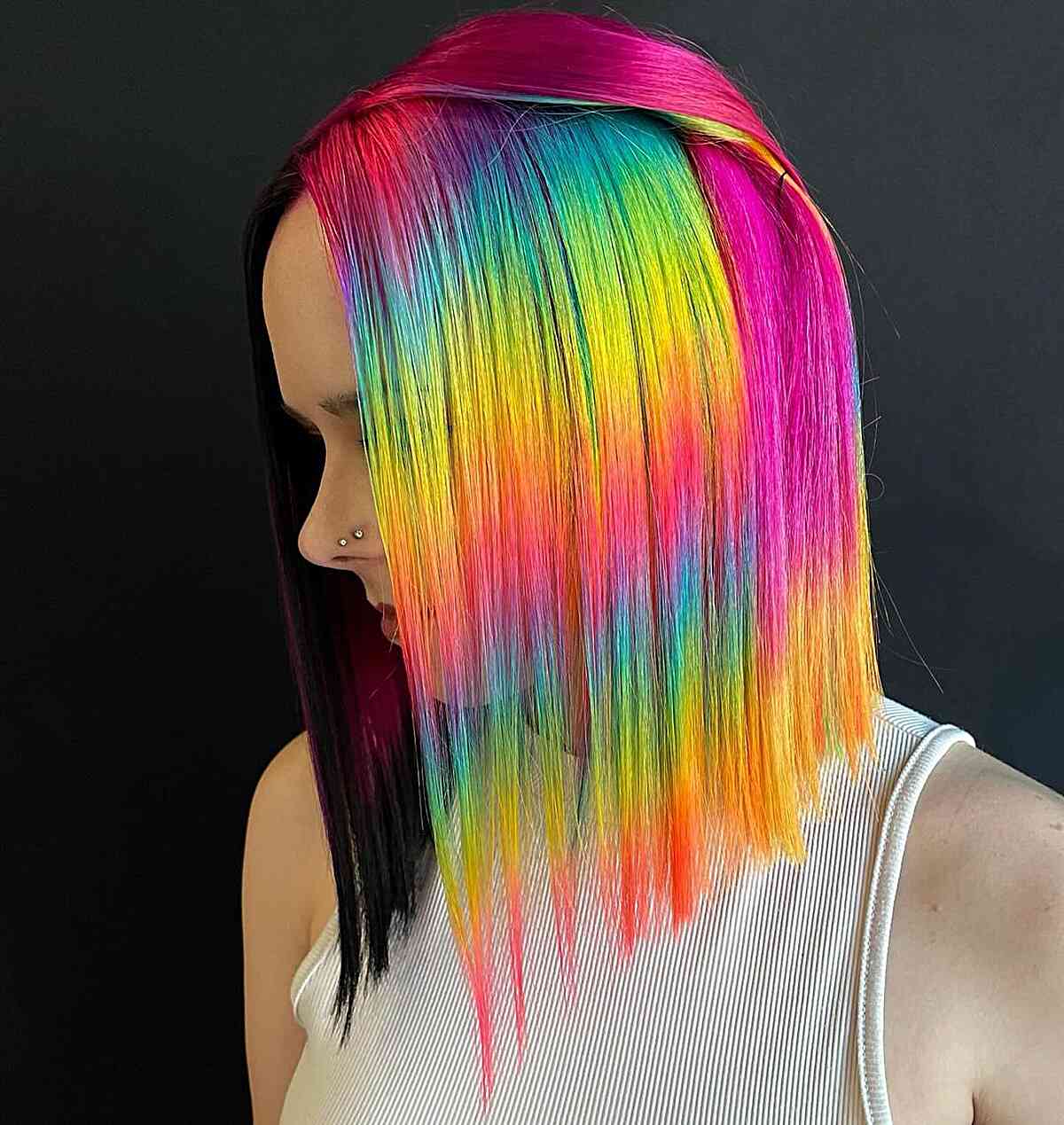 Bright Rainbow for Shoulder Length Hair