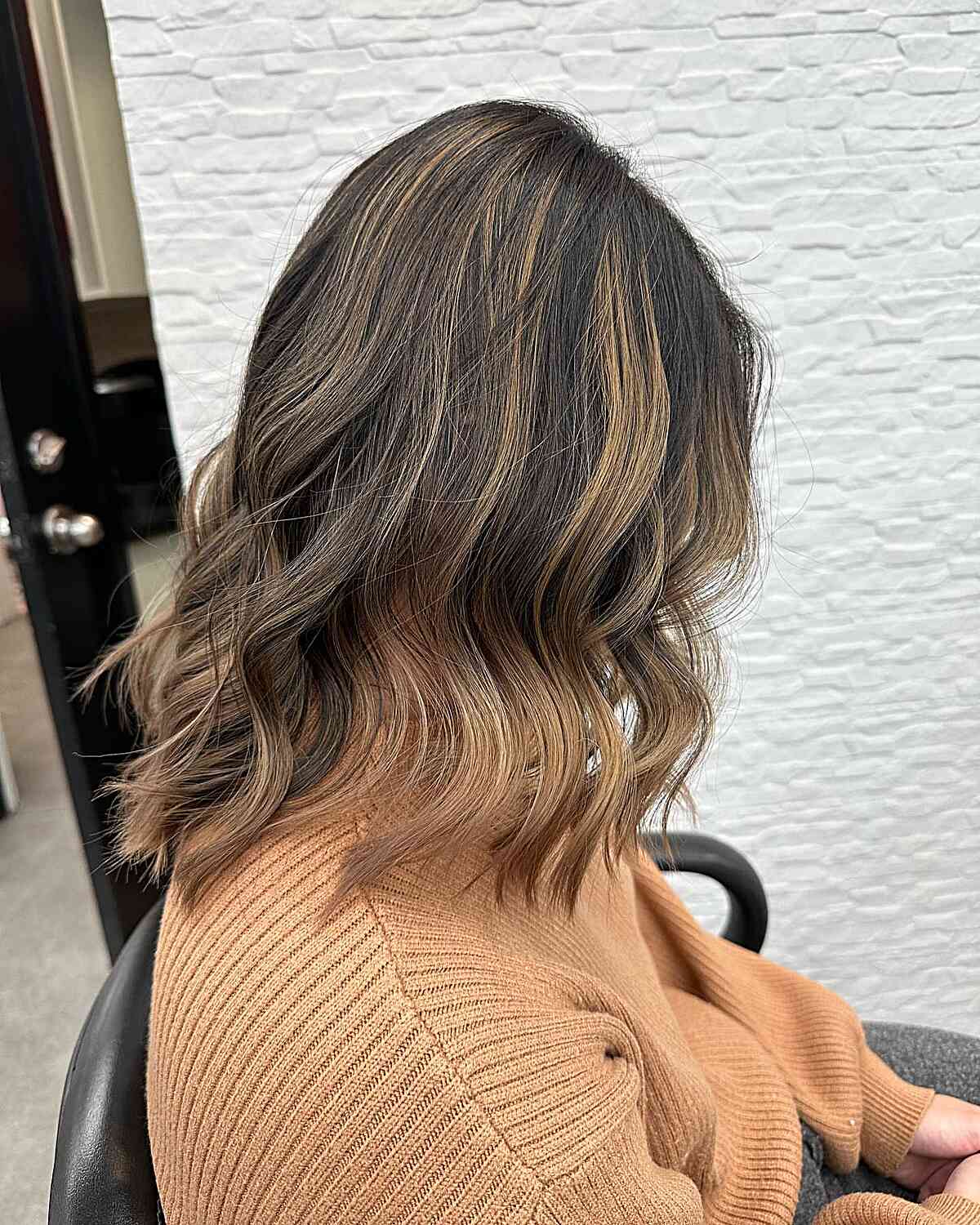 Caramel Balayage Highlights for Medium Dark Brunette Hair