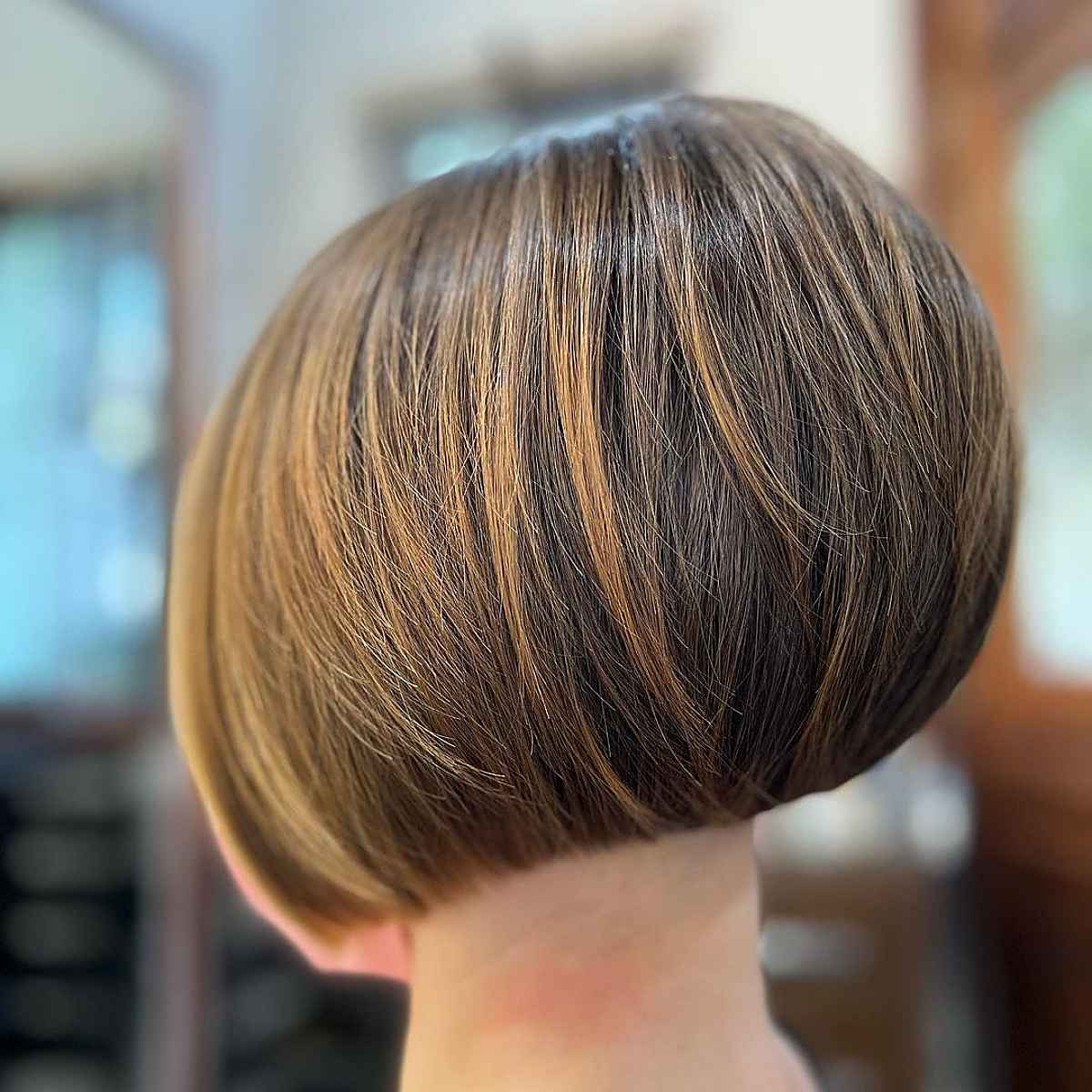 Caramel Highlights on a Chin-Length Bob