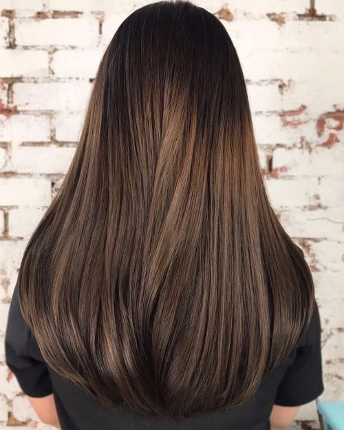 Chestnut highlights for dark brown hair