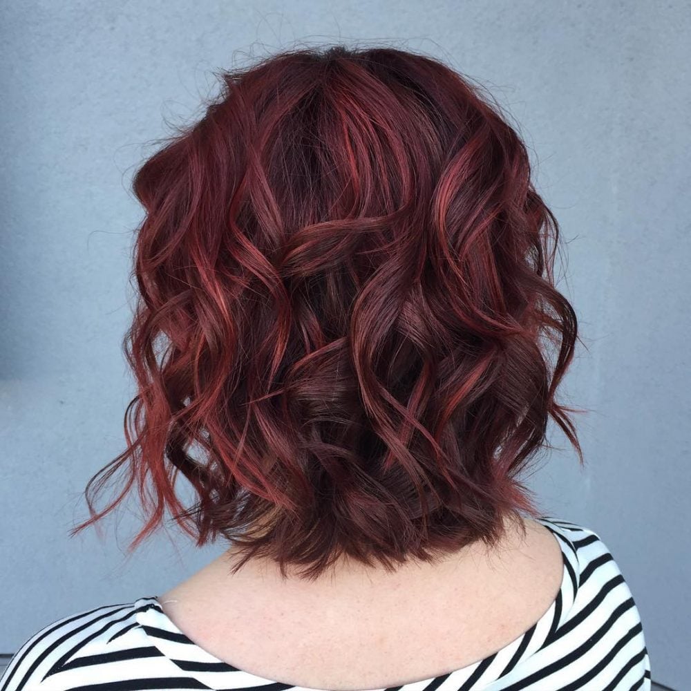 Chic maroon burgundy for short hair