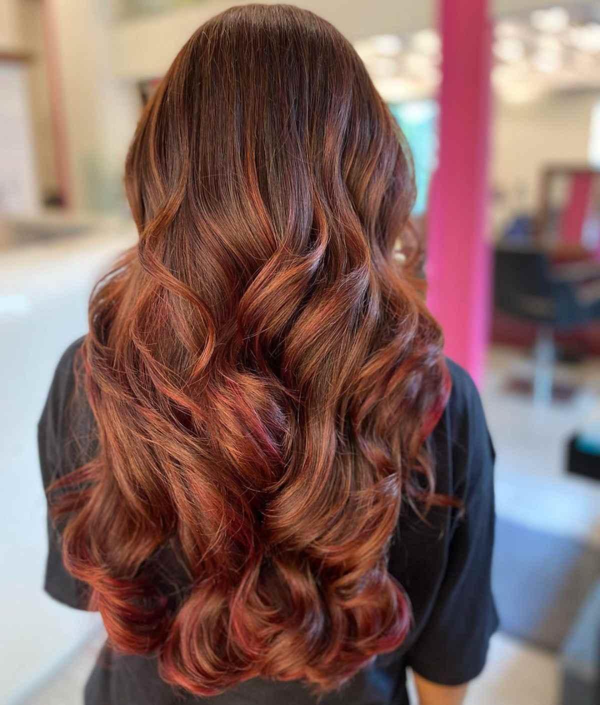 Chocolate brown with red undertone