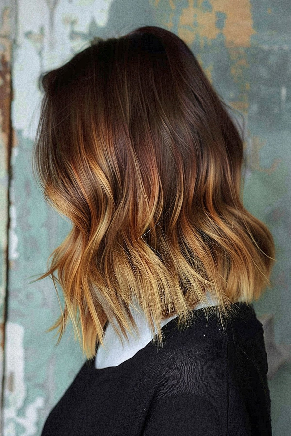 Chocolate Caramel Dip-Dye Hair Color