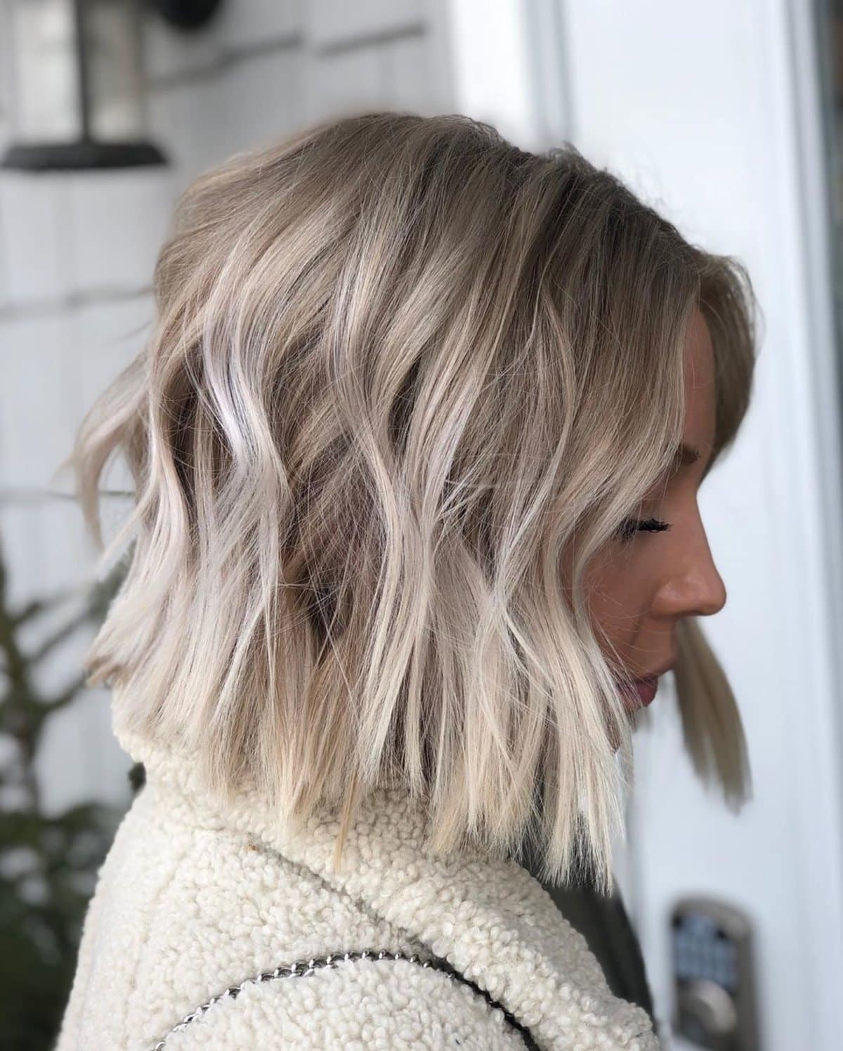 Choppy Bob with Ash Blonde Hue