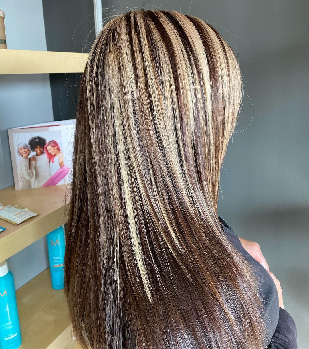 Chunky Blonde Highlights on Brown Hair