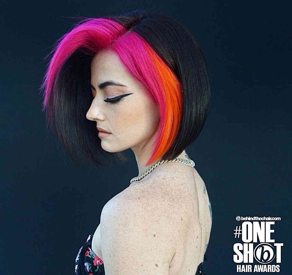 Color Block Bob Cut