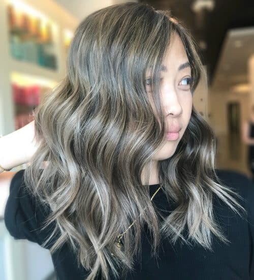 Contrasted Grey-Brown Balayage