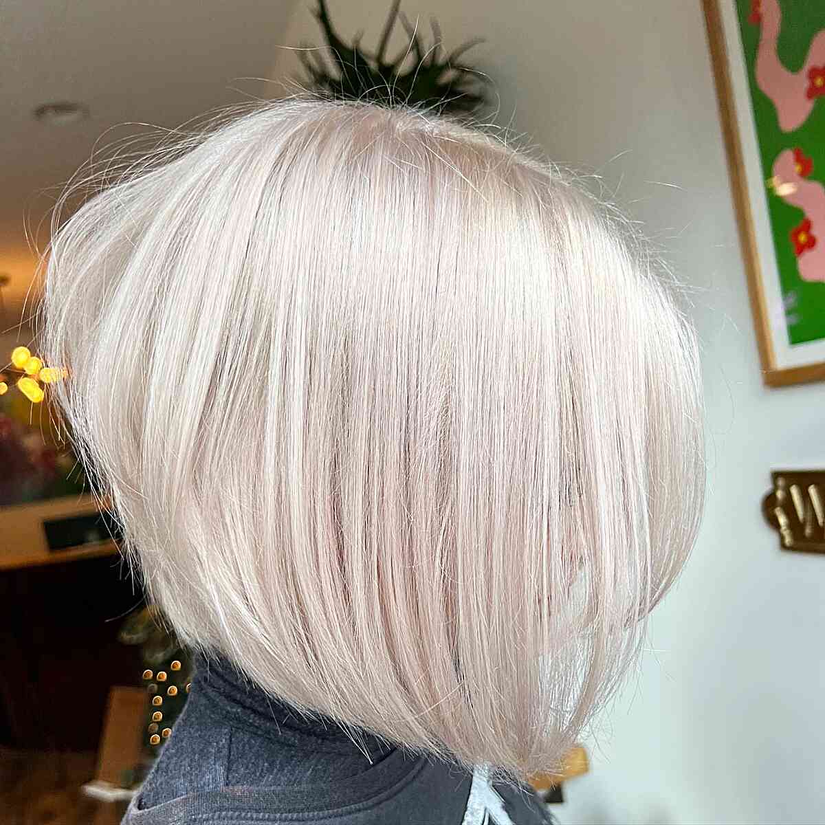 Cream Bleach Platinum Blonde Bob