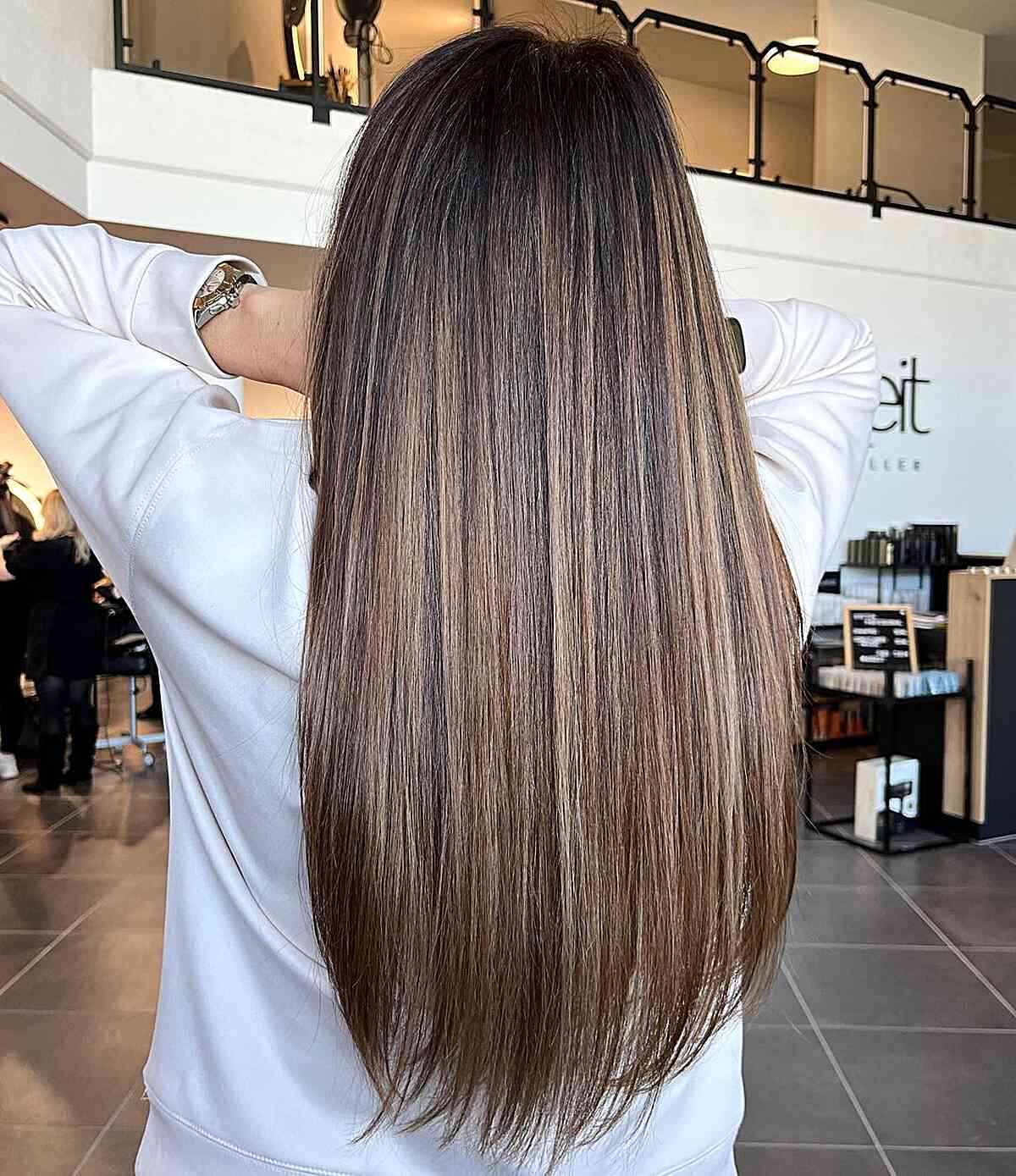 Creamy Chocolate Balayage Highlights