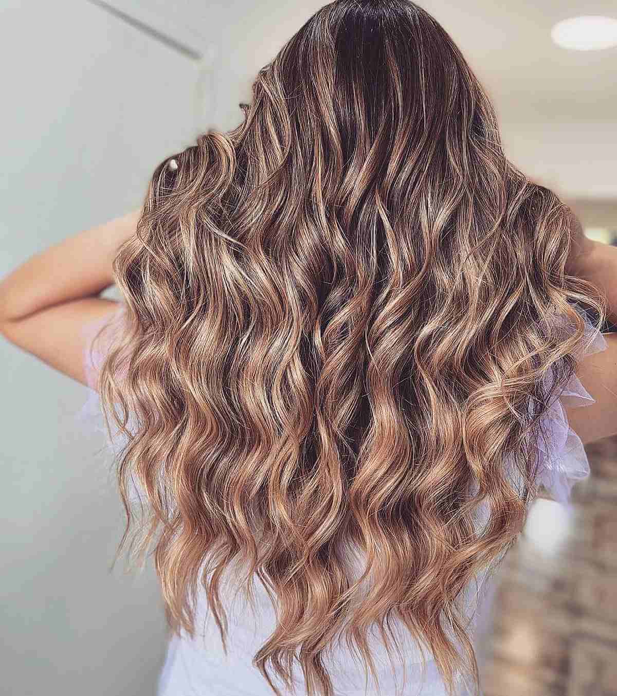 Curled Light Brown Balayage