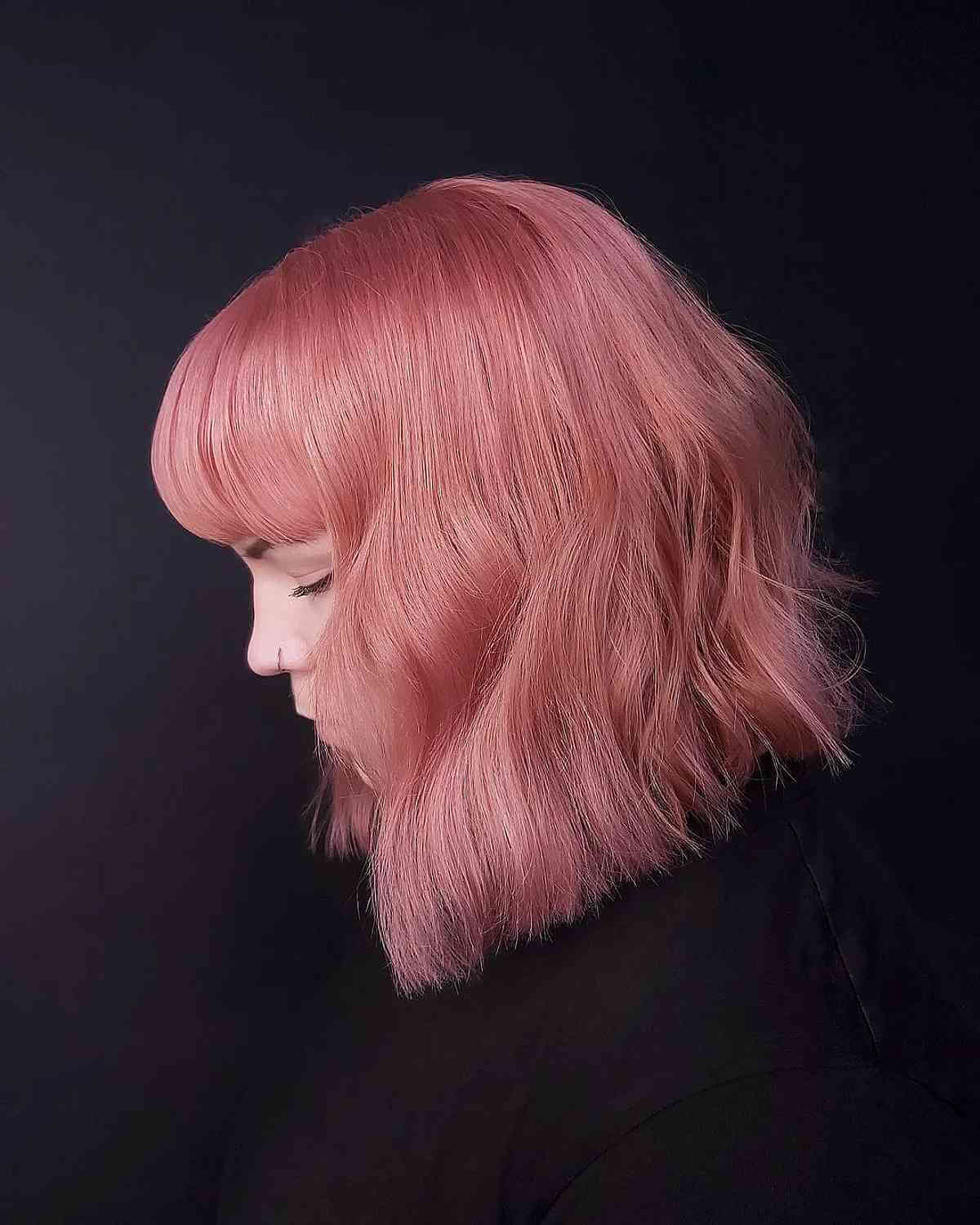 Cute Rose Gold Lived-In Bob