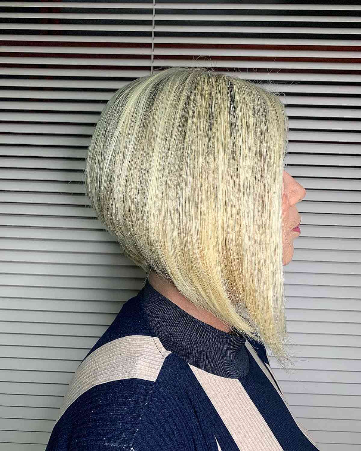 Cute Short Inverted Blonde Bob Cut 