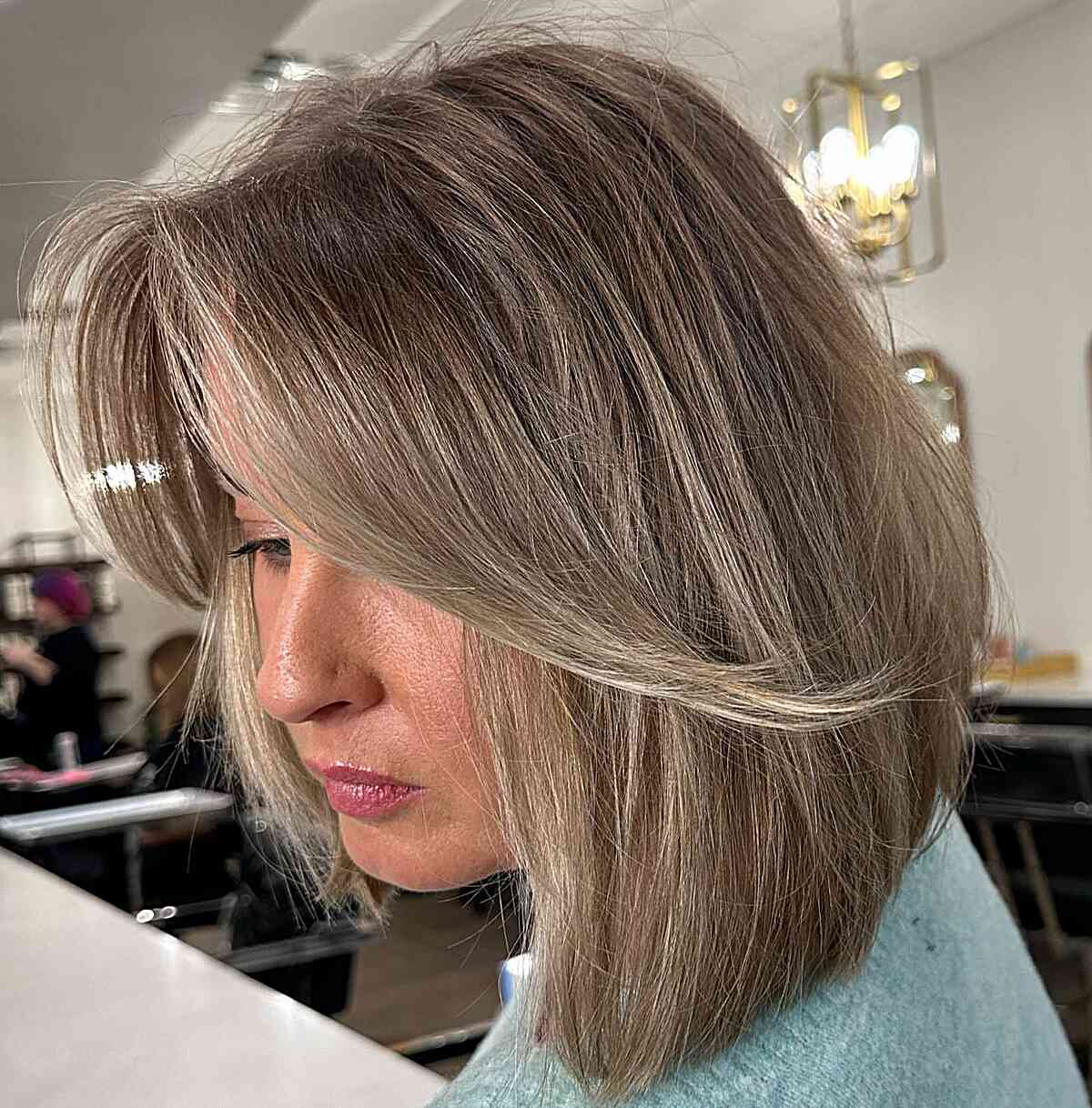 Dark Ash Dishwater Blonde Lob