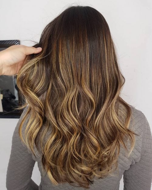 Dark Brown Hair with Blonde Highlights