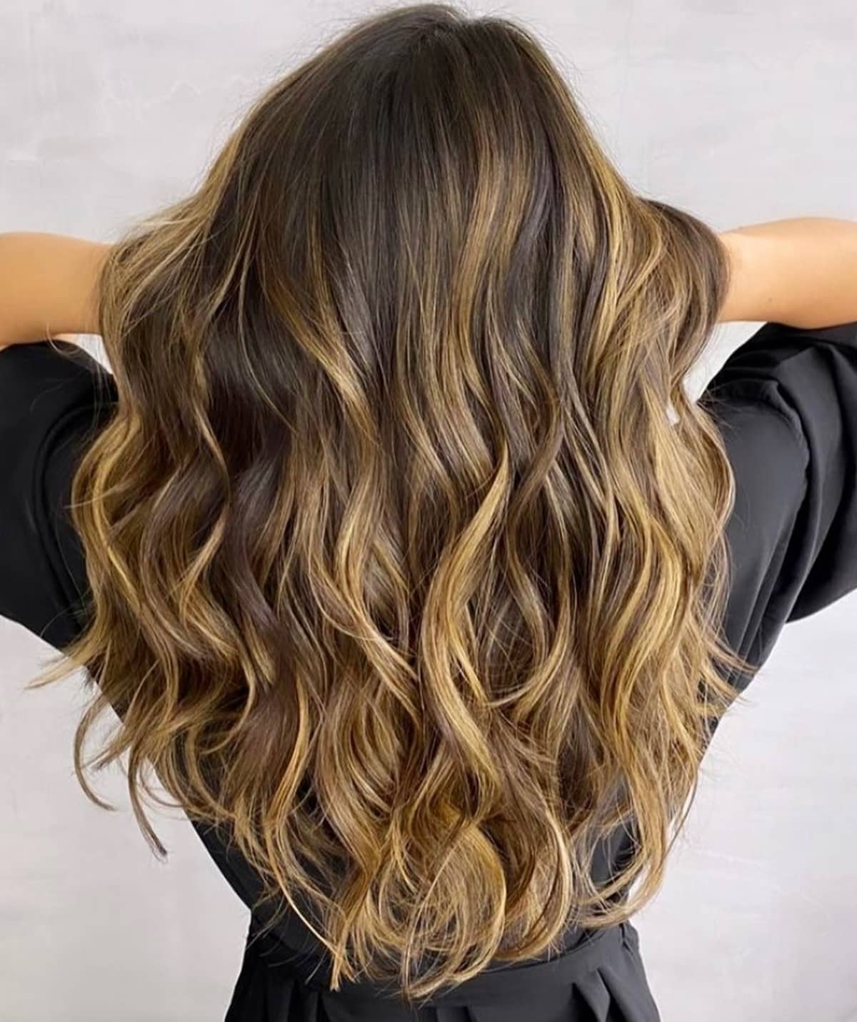 Dark brown with beach blonde balayage