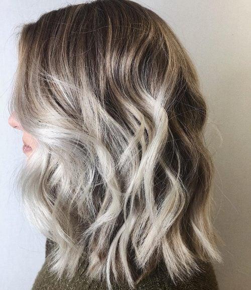 Dark Brunette with Ash Blonde Highlights