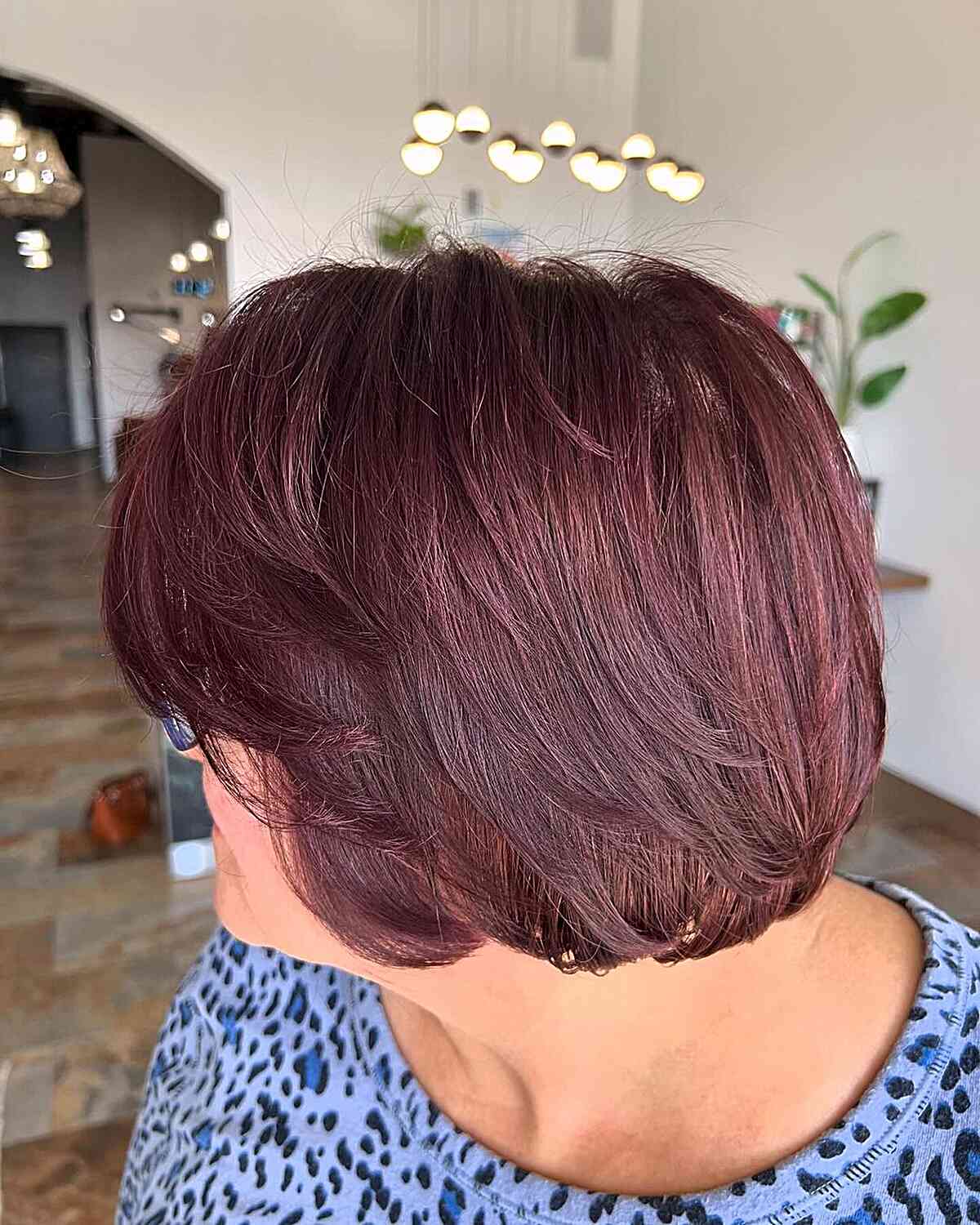 Dark Cola Cherry Red on Short Bob