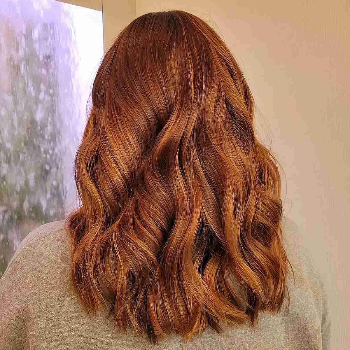 Dark Strawberry Blonde and Copper Balayage