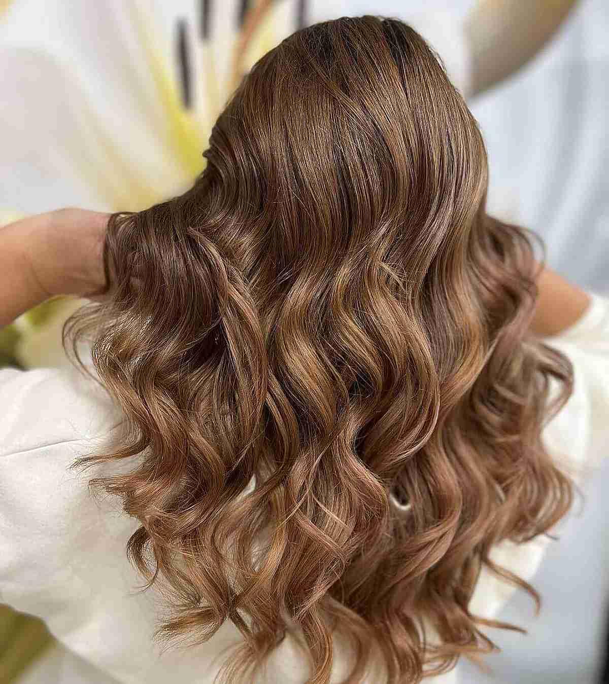 Dimensional Caramel Brown Balayage on Long Hair