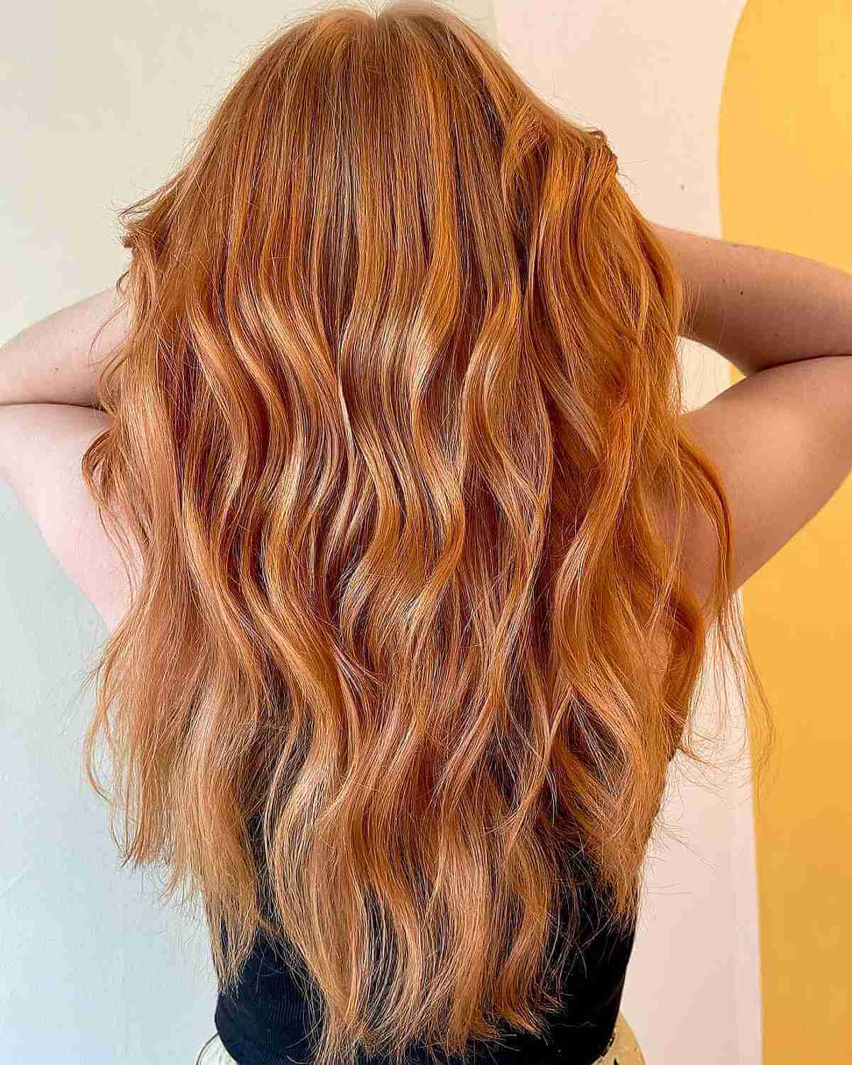 Dreamy Copperish Orange Long Waves