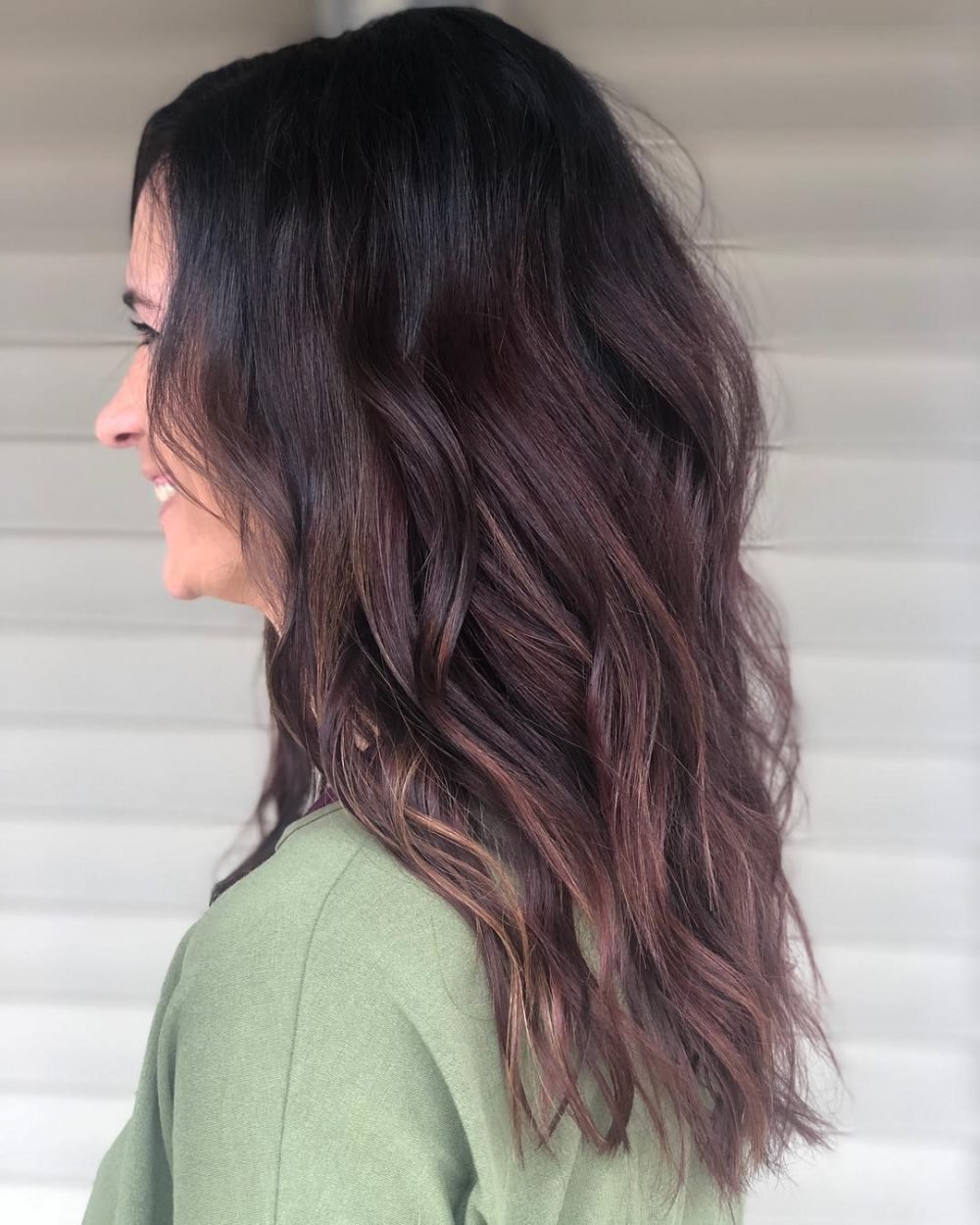 Effortless Burgundy Hair with Highlights