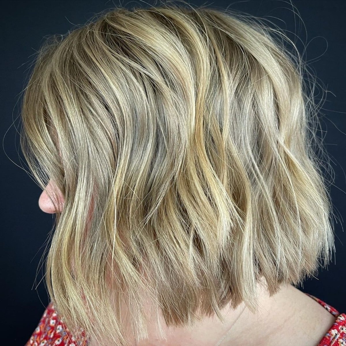 Golden blonde a-line bob