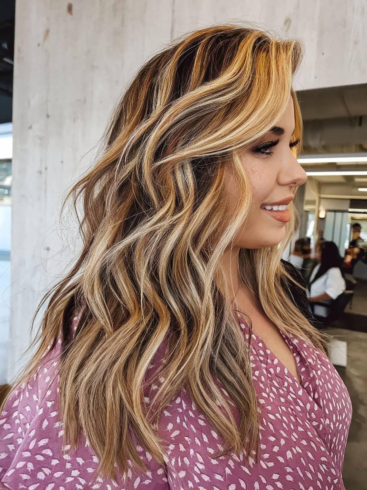 Golden Brown Hair with Blonde Highlights