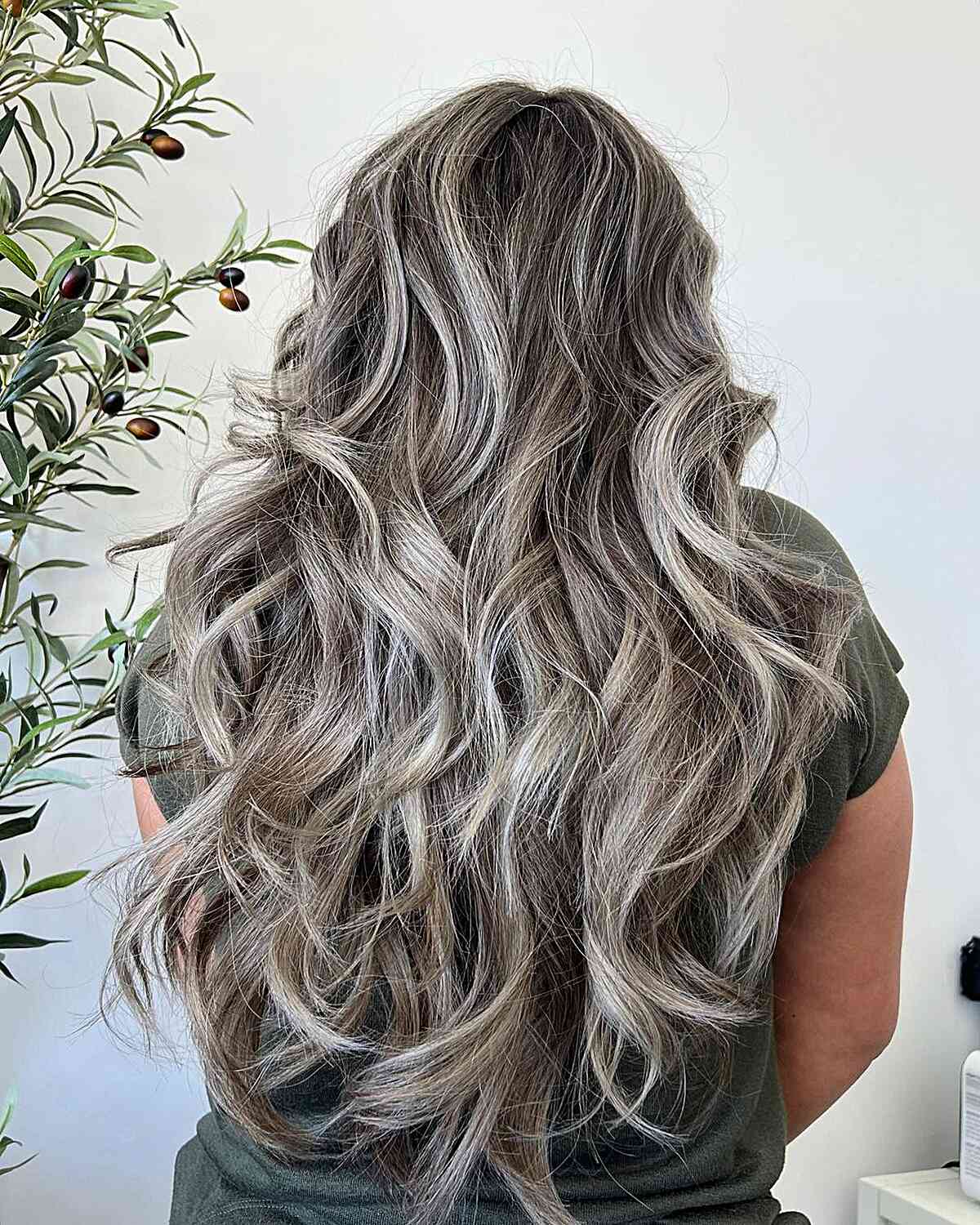 Gorgeous Layered Ash Blonde Balayage for women with thick, long hair