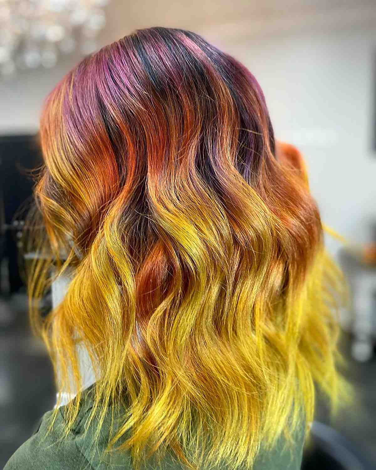 gorgeous rainbow highlights