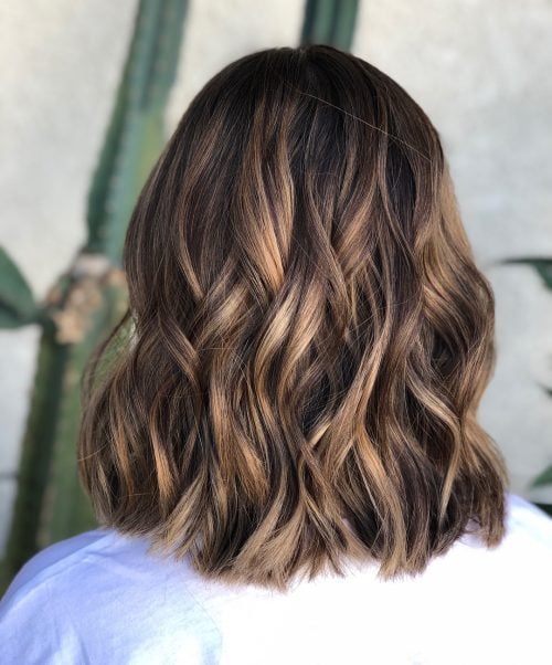 High Contrast Medium-Length Light Brown Hair with Dark Ash