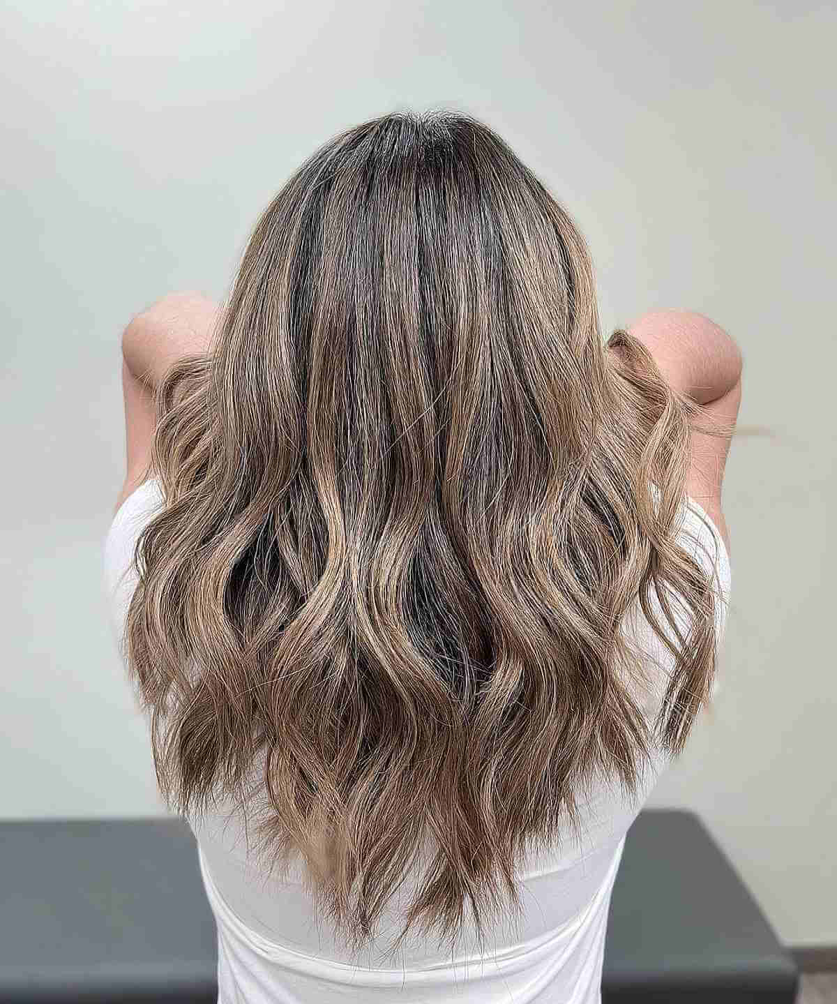 Honey Beige Bronde Hair with Partial Highlights