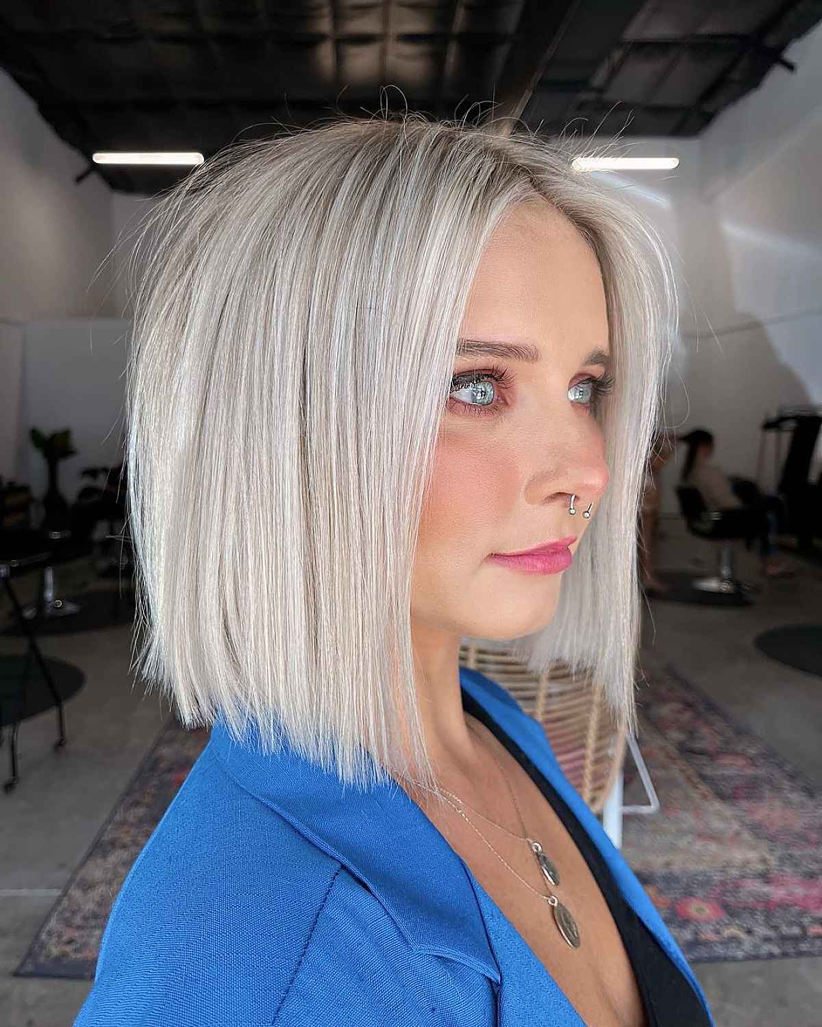 Hot bright platinum blonde