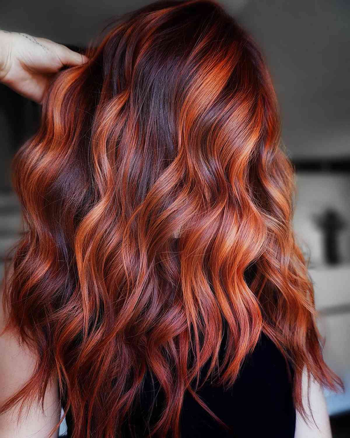 Inspiring Fiery Copper Balayage