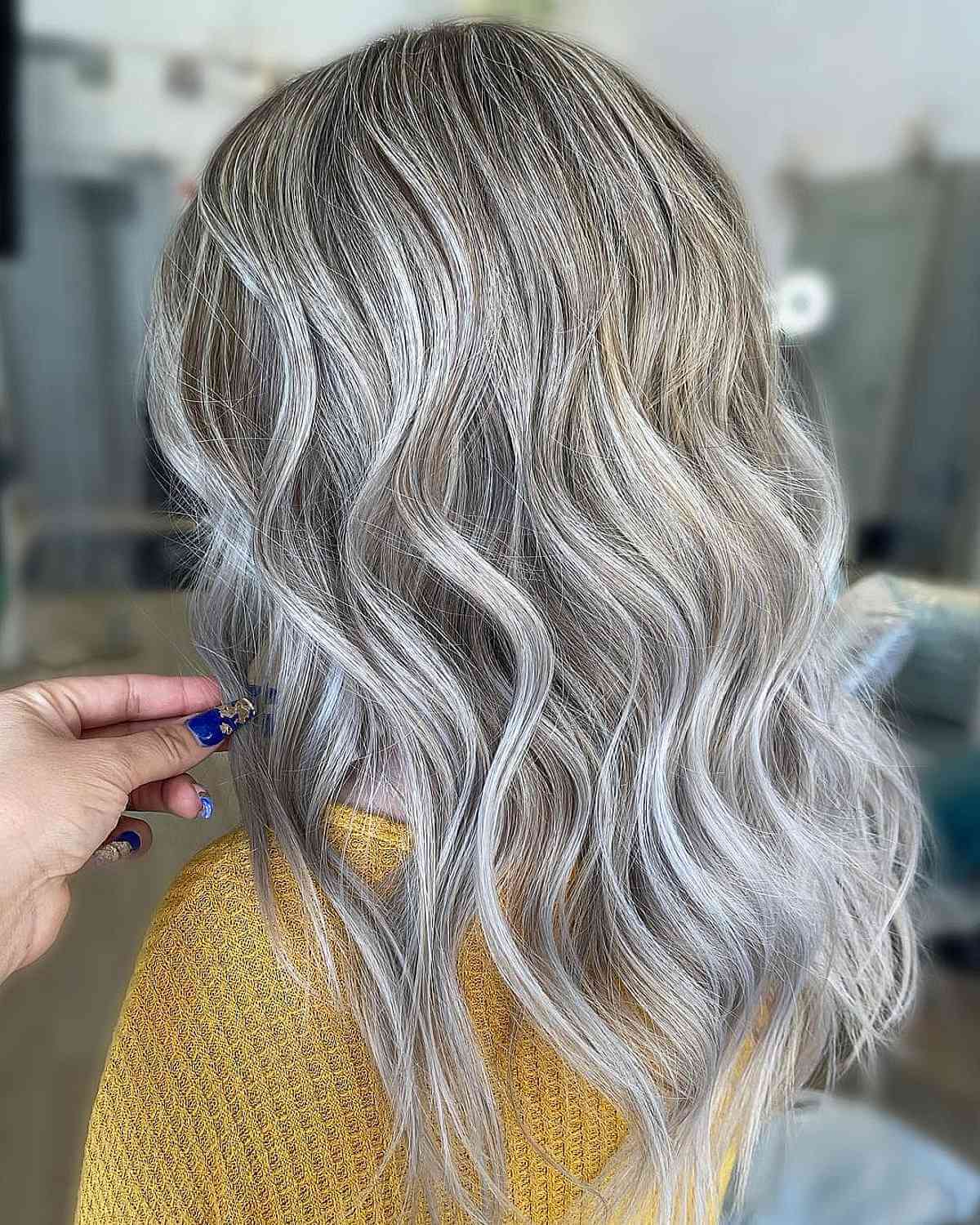 Light Blonde Streaks on Dark Hair