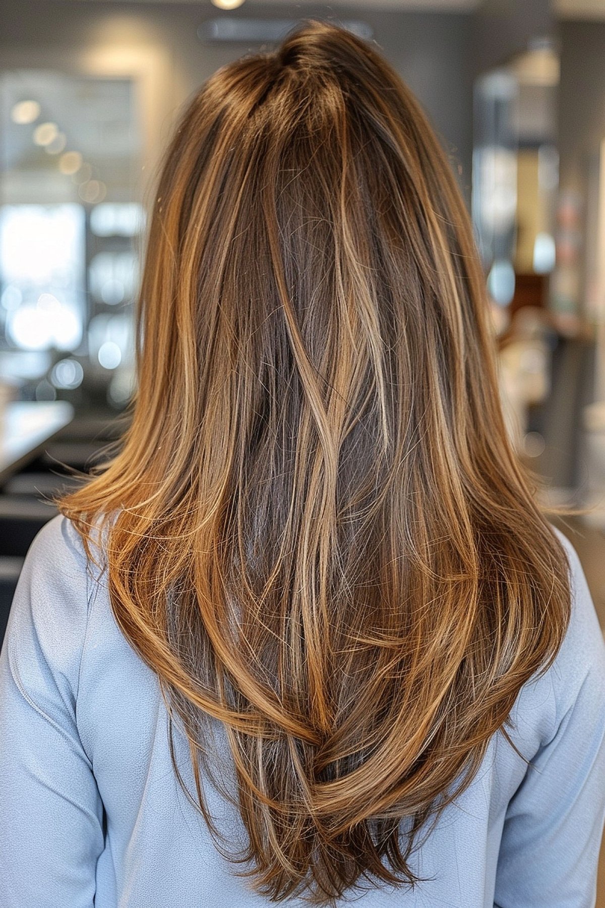 Light Brown Hair with Caramel Highlights