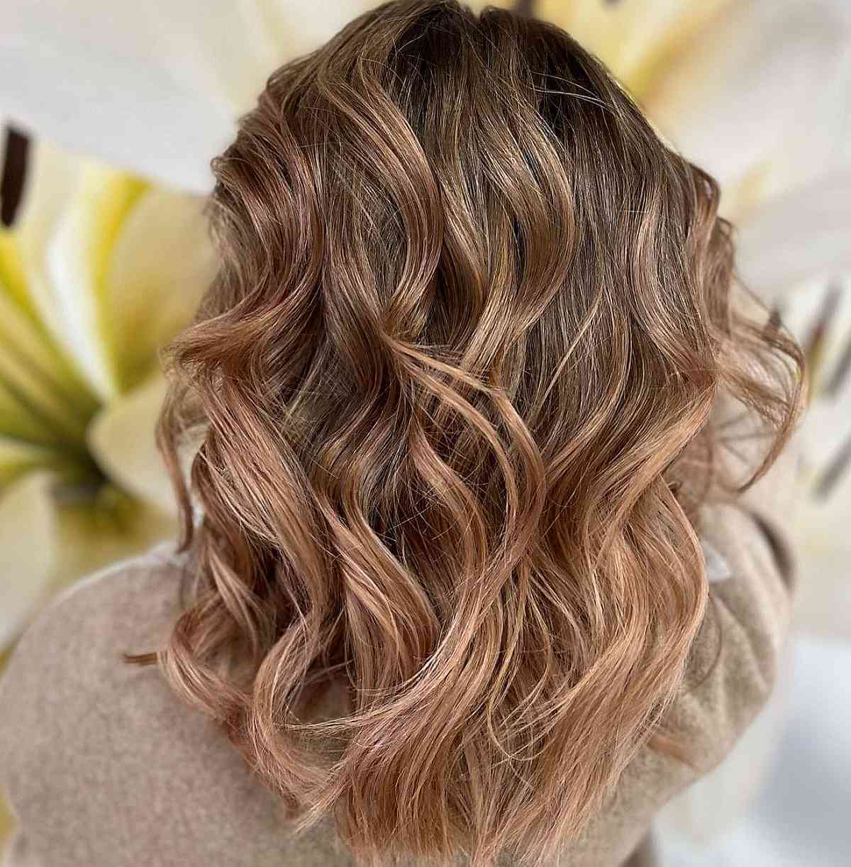 Light Medium Brown Color Melt Hair