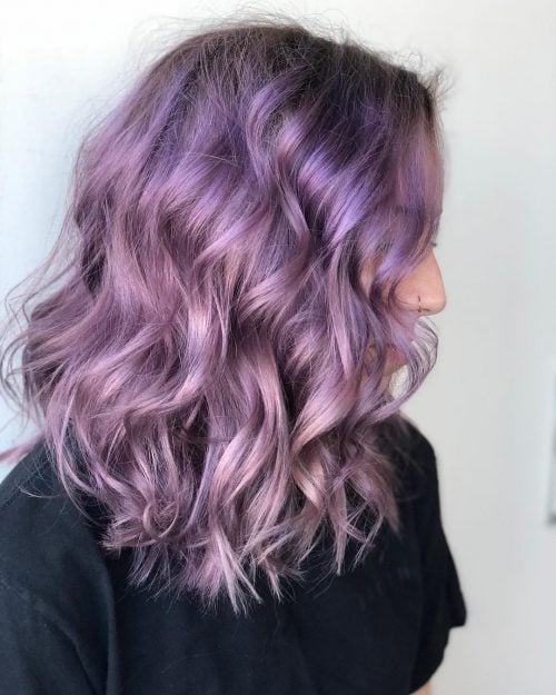 Light Purple and Silver Balayage