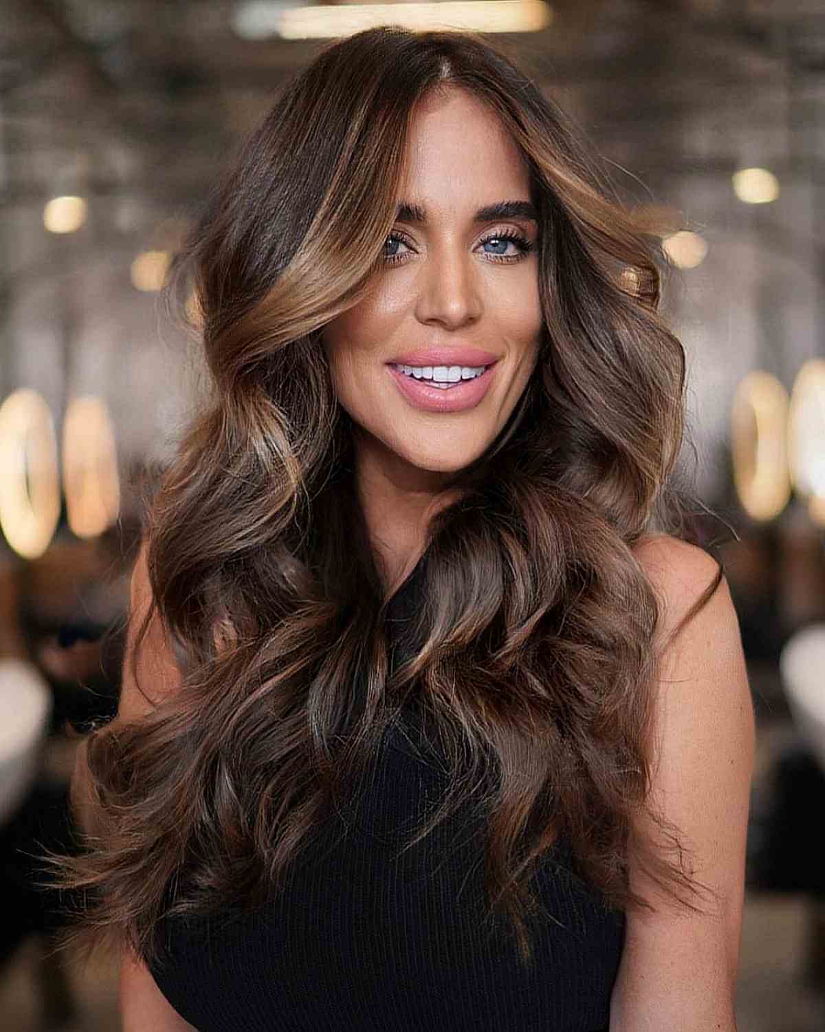 Long Brown Balayage Hair for Long Faces