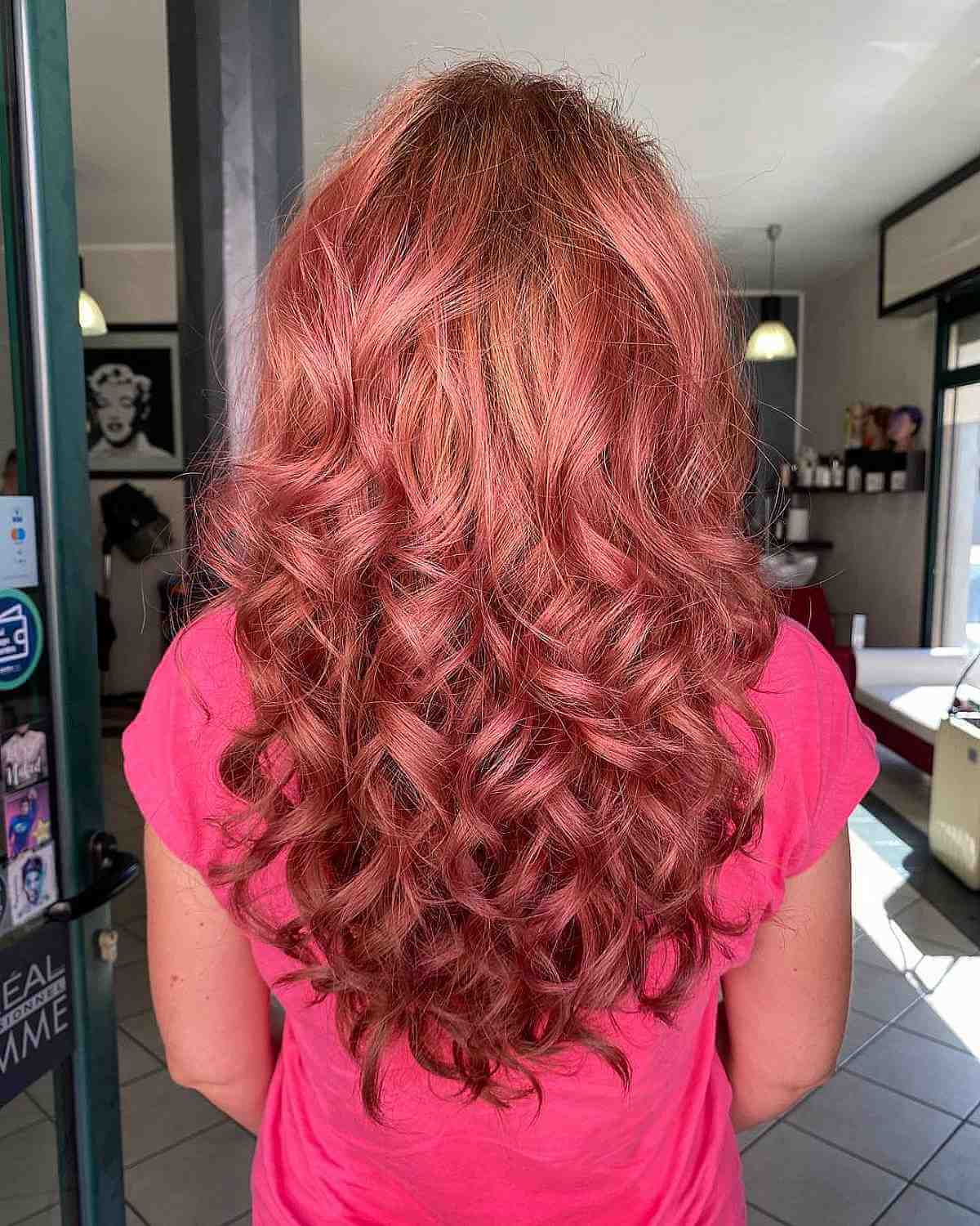 Long Hair with Dark Rose Gold Balayage