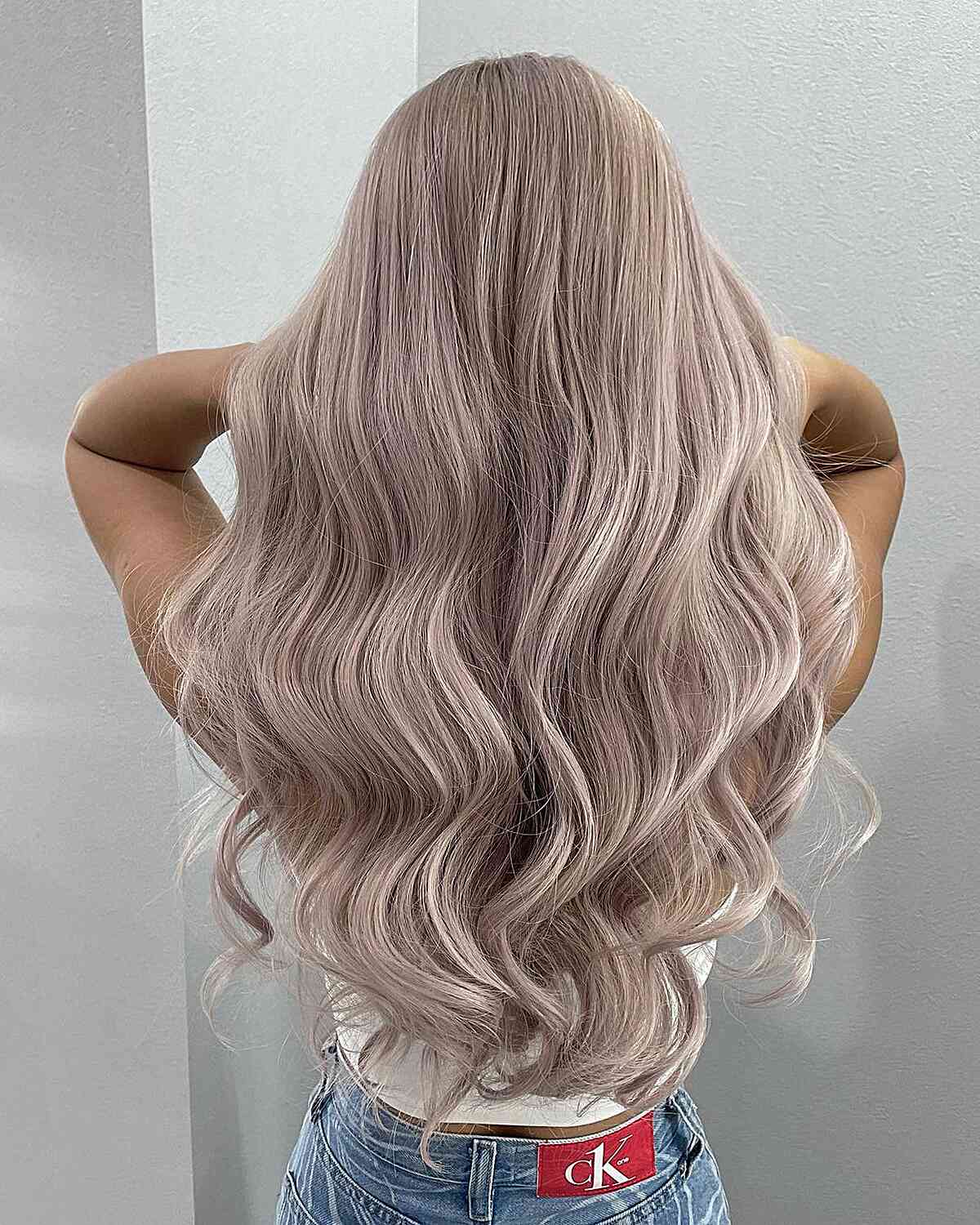 Long Steel Blonde Tousled Hair