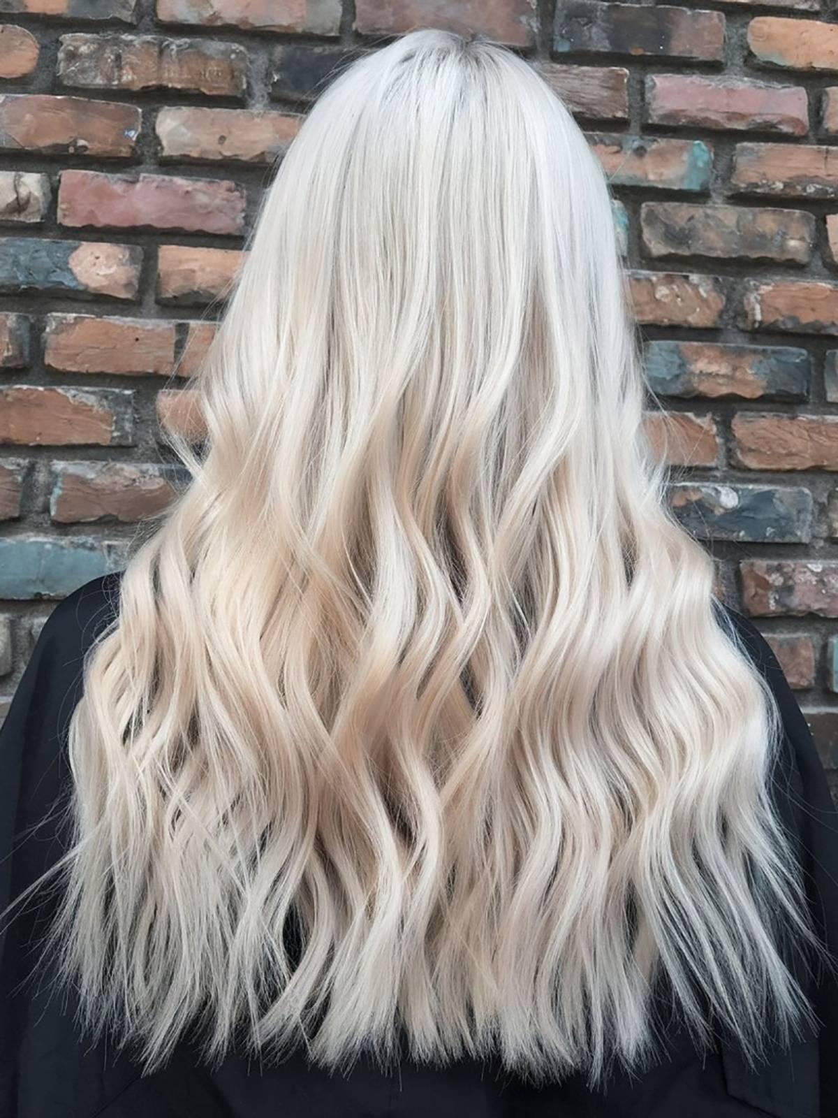 Long White Blonde Hairstyle