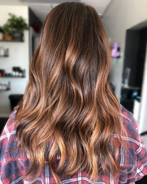 Luscious Brown with Strawberry Blonde Balayage