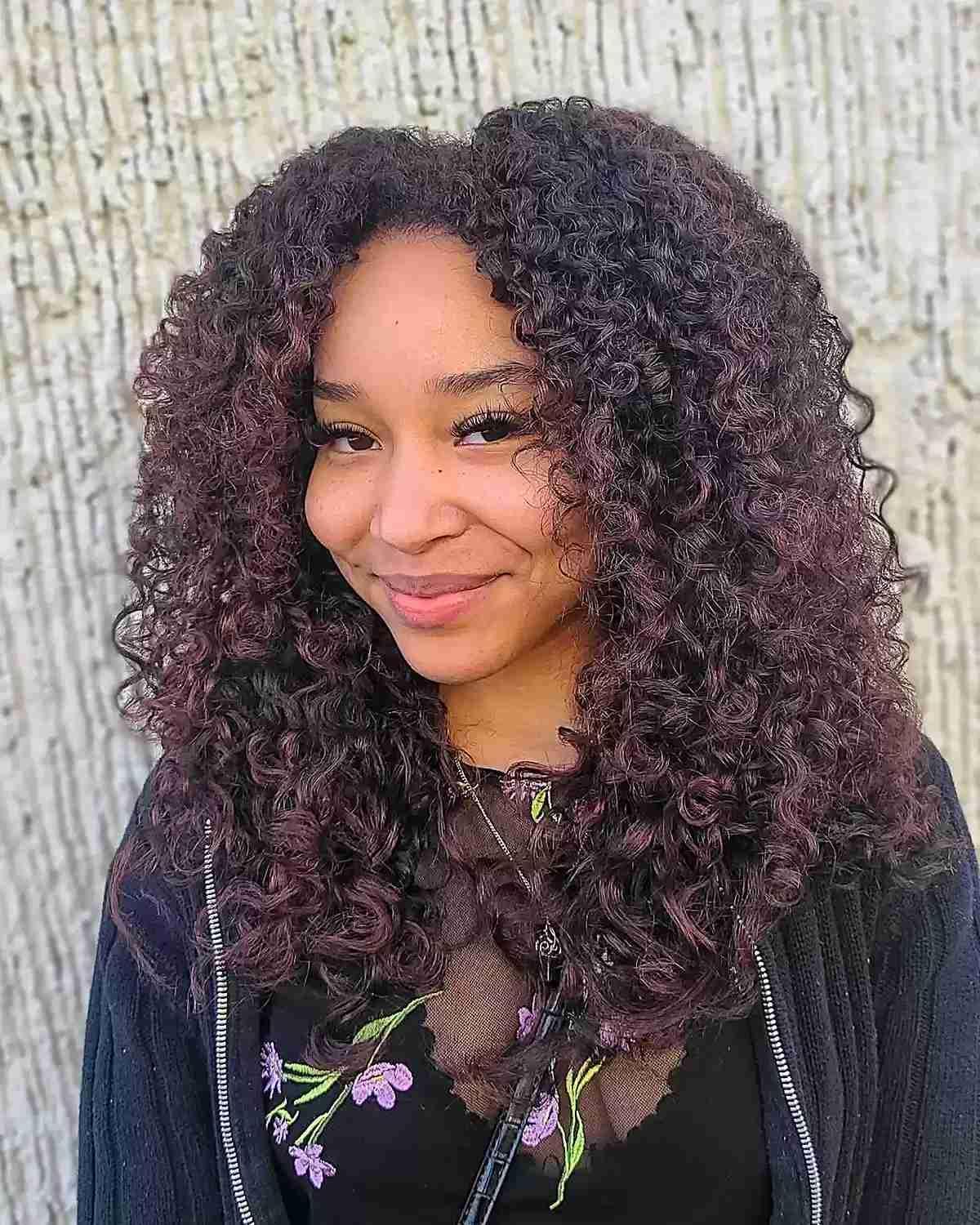 Mahogany and Cherry Cola Tones on Medium to Long Curly Hair