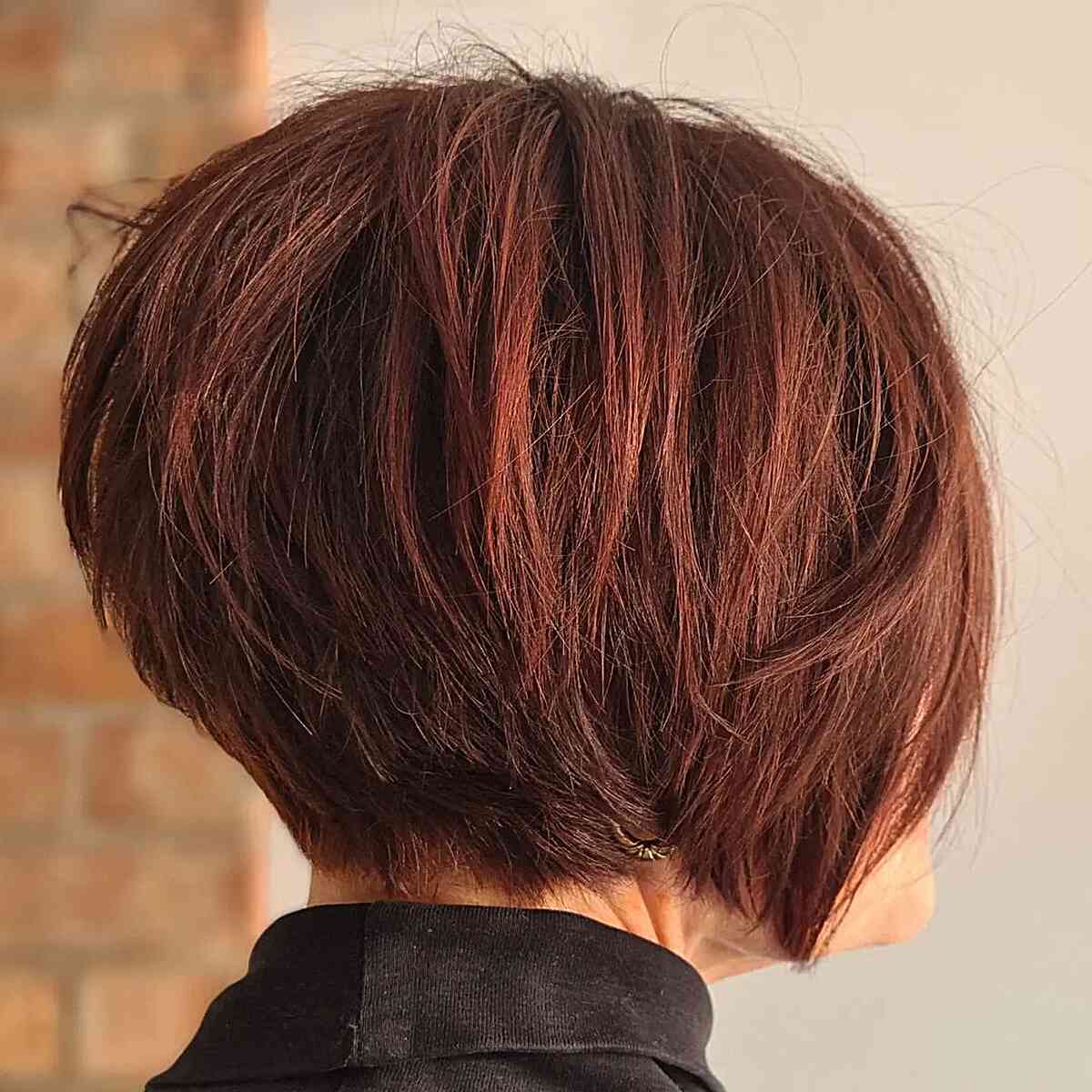 Mahogany-Red Layered Bob