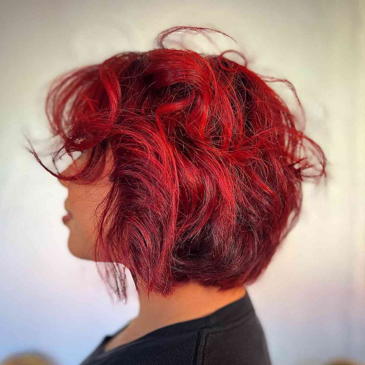 Messy Bright Red Merlot Bob